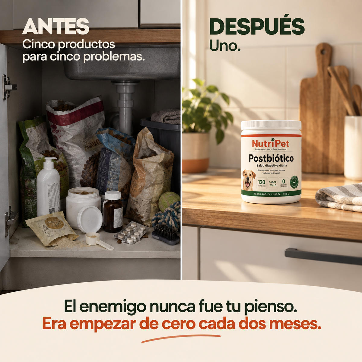 Se rasca, le huele el aliento y unos días come y otros no. No son tres problemas.