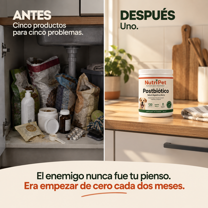 Se rasca, le huele el aliento y unos días come y otros no. No son tres problemas.